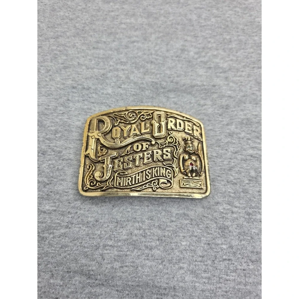 Royal Order of Jesters Masonic Freemason Heavy Belt Buckle Artunian Jewelers